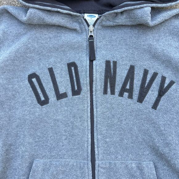 Old Navy Full Zip Hoodie | Gray Fleece Jacket Mens M - Picture 2 of 5